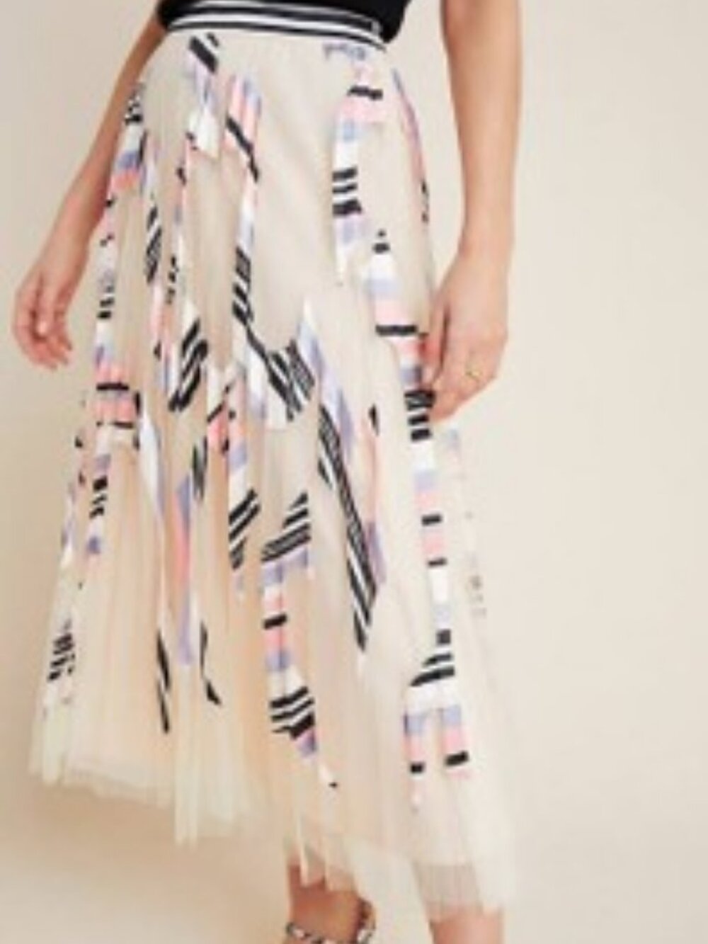 NWT ANTHRO Geisha Design TULLE MIDI SKIRT